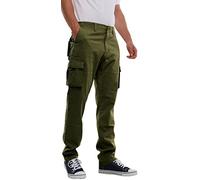 MIG - Mud Ice Gravel Mens Stretch Cargo Chino Trousers - Cotton Elasticated Cargo Pants, Regular Slim Fit Mens Work Casual Chinos (Olive, 40W / 31L)