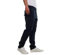 MIG - Mud Ice Gravel Mens Stretch Cargo Chino Trousers - Cotton Elasticated Cargo Pants, Regular Slim Fit Mens Work Casual Chinos (Navy, 34W / 33L)