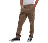 MIG - Mud Ice Gravel Mens Stretch Cargo Chino Trousers - Cotton Elasticated Cargo Pants, Regular Slim Fit Mens Work Casual Chinos (Khaki, 40W / 29L)