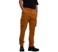 MIG - Mud Ice Gravel Mens Stretch Cargo Chino Trousers - Cotton Elasticated Cargo Pants, Regular Slim Fit Mens Work Casual Chinos (Mustard, 34W / 31L)