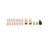 MIG Nozzle Tip Diffuser Kit 25pcs Flux Core Gasless Welding Consumables | This 25-piece kit includes gasless nozzles, gas diffusers and copper contact tips to support your daily welding tasks.