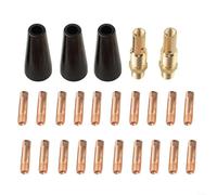 MIG Welder Nozzle Kit, 25PCS Flux Core Gasless Tips & Diffusers for Lincoln Weld-Pak 100HD 140HD 180HD for EASTWOOD(0.9mm)