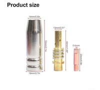 MIG Welding Accessories Kit 10PCS with 6 Tips 0.6mm (0.023in), 2 Gas Nozzles, 2 Spring-Type Gas Diffusers, Copper Construction for Heat Resistance,