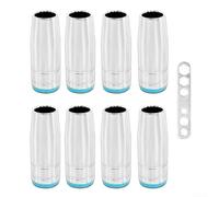 MIG Welding Conical Gas Nozzle Kit, Chrome-Plated Brass Protective Shroud for 25AK MB25 MAG Torch with 8 Nozzles and Wrench