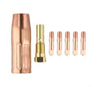 MIG Welding Flux Core Nozzle Tips Kit Brass Airless Accessories 7pcs 0.6mm 0.8mm 0.9mm 1.0mm 1.2mm Compatible with for CENTURY FC90 80GL for Easy Weld Ti for Welding(0.6mm)