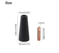MIG Welding Gasless Flux Core Nozzle and Copper Contact Tips Kit Compatible with 14AK 15AK MB14 MB15 Torches, 0.6mm to 1.2mm Sizes, 12pcs Black and(1.0mm)