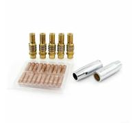 Mig Welding Tip Consumables Set 16pc Mb15 15ak Tips 0.6/0.8/0.9 Over 1.0/1.2mm with Protective Nozzles Plus Tip Holders Compatible with Rilon Riland Jasic (1.0mm)
