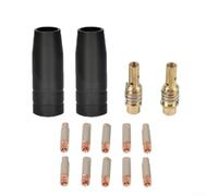 MIG Welding Tips 14PCS Kit 0.8mm Contact Nozzle for MB15AK Torch Red Copper Coated Consumables for Steel(0.8mm)