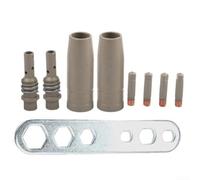 MIG Welding Tips 15AK Nozzle Kit Red Copper Contact Tip 0.8mm Shield Cup for Hobby Welding Torch Consumables(1.0mm)