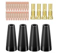MIG Welding Torch Accessories Gasless Nozzle and 0.8mm Copper Contact Tips Kit, Compatible with 14AK MB14 Flux Core Welder 28PCS