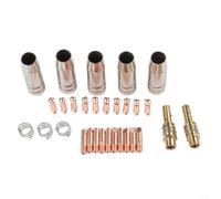 MIG Welding Torch Consumables Kit for MB15 15AK 14AK For HITBOX, 30PCS Contact Tips 0.8/1.0mm, Gas Nozzles, Tip Holders, Retaining Springs Set