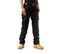 MIG Womens Cargo Combat Work Trousers - Built with Knee pad Pockets, Ideal Tactical Trousers for Women Workwear (Black - 16 Short)