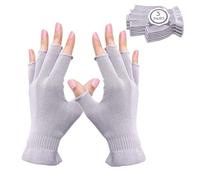 MIG4U Fingerless Moisturizing Beauty Gloves Half Finger Touchscreen Glove for SPA, Eczema, Dry Hands, Cosmetic Treatment, Summer Sun UV Protection pale purple，3 Pairs S/M