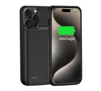 MIGAFEI Battery Case for iPhone 15 Pro Max, 10000mAh Ultra-Slim Portable Charger Case Compatible with iPhone 15 Pro Max(6.7 inch,Screen protector included) Black