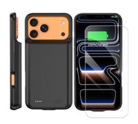 MIGAFEI Battery Case for iPhone 17 Pro Max, 7000mAh Portable Charger Case Compatible with iPhone 17 Pro Max(6.9 inch,Screen protector included) Black