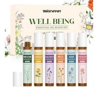 Migcaput Essential Oils Roll On Set 6X10ml, Natural Essential Oil Blend Aromatherapy Gift Set for Sleeping, Breathing, Relaxing, Happiness, Calm, Concentration