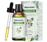 Migcaput Jasmine Essential Oils 100ml, Natural Jasmine Oils for Diffuser, Aromatherapy, Home Fragrance, Perfume, Scented Candle, Soap Making