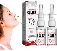 Migcare Migraine Relief Nasal Inhaler for Headaches & Tension Relief 30ml,Headache Relief Nasal Inhaler,Stress & Anxiety Relief (2 Pcs)