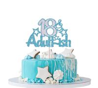 Migeaks 18 & Adult-ish Cake Topper,18 and Adultish Cake Topper Happy 18th Birthday Party Decoration Supplies,Time to Adult Eighteen 18 Cake Decoration 18th Birthday Decorations for Girls Boys