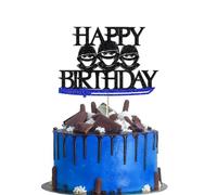 Migeaks Happy Birthday Cake Topper, Martial Arts Theme Birthday Party Karate Kung Fu Warriors Cake Decorations Supplies, Boy Girl Baby Shower Kids Birthday Party Cake Decorations (Black Blue)