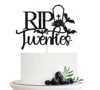 Migeaks Rip Twenties Cake Topper, Death to My Twenties, Rip to My 30s Cake Decorations, Funeral Birthday Decoration, Death to My Youth 30th Birthday Party Decorations Black Glitter