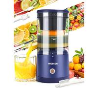 MIGECON Electric Citrus Juicer, Orange Juicer, Portable Rechargeable Juicer Machine, Anti Drip Function, includes Cleaning Brush, for Lemon, Grapefruit, and Lime, Dark Blue