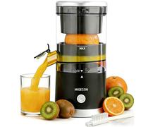 MIGECON Electric Citrus Juicer, Rechargeable Orange Juicer, Portable Juicer Machine, Anti Drip Function, includes Cleaning Brush, for Lemon, Grapefruit, and Lime, Black