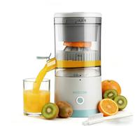 MIGECON Electric Citrus Juicer, Rechargeable Orange Juicer, Portable Juicer Machine, Anti Drip Function, includes Cleaning Brush, for Lemon, Grapefruit, and Lime, White