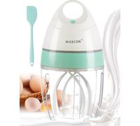 MIGECON Electric Milk Frother, Automatic Stand Mixer, Portable Kitchen Food Mixer for Baking, Rechargeable Shampoo & Pet Foam Maker, for Latte Coffee Chocolate, White