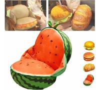 MIGEDY Hamburger Pillow Cheeseburger Pillow That Opens, Sofa Home Seat Cushion,Non-slip cushion,Cute Home Seat Cushion Sofa (Color : Watermelon-a)