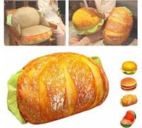 MIGEDY Hamburger Pillow Cheeseburger Pillow That Opens, Sofa Home Seat Cushion,Non-slip cushion,Cute Home Seat Cushion Sofa (Color : Bread)