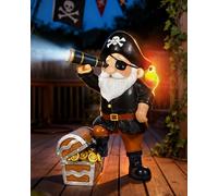 Miggley Solar Pirate Gnome Statue - Whimsical Outdoor Garden Decor for Yard, Patio, Lawn, Backyard - Ideal Gift for Women, Garden Lovers, Moms, Birthdays