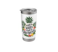 Might Be Water Might Be Margarita Tropical Floral Pineapple Stainless Steel Insulated Tumbler