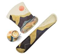 Mightree Wrist Rest Support for Mouse Pad & Keyboard Set, Ergonomic Mousepad&Coaster with Neoprene Cloth & Raised Memory Foam, Non-Slip Base Home Office Pain Relief,Sunrise in The Mountains