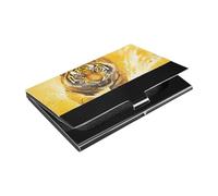 Mighty Animal Realistic Style Yellow Ultra-thin business card holder travel With Leather & Stainless Steel credit cards holder for Travel Home or Office Use