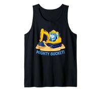 Mighty Bucket Kids Cute Shark Excavator Construction Tank Top