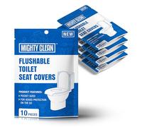 Toilet Seat Covers Flushable - Upgraded XL Size| Biodegradable Paper Covers for Adults, Kids, Toddlers | Travel Essentials for Public Restroom, Airplane, Camping (50 Pack)