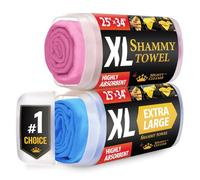 Mighty Cleaner Premium XL Shammy Towel for Car - 2pk (34"x25") - Super Absorbent Chamois Cloth for Drying - Spots & Scratch-Free, Reusable