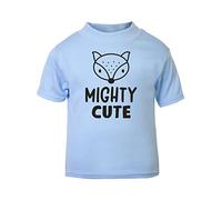 Mighty Cute (Nordic Style Fox) Statement [BBY5] Short Sleeve Cotton Toddler t Shirt, 3-4 Years, Pastel Blue
