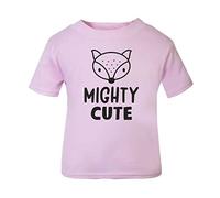 Mighty Cute (Nordic Style Fox) Statement [BBY5] Short Sleeve Cotton Toddler t Shirt, 3-4 Years, Pastel Pink