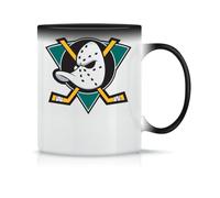 Mighty Ducks Anaheim Logo Coffee Tea Cup in Magical Classic Ceramic White Black Pink 330 ml