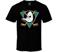 Mighty Ducks Anaheim Logo Hockey tee Shirt Tshirt Men's Black