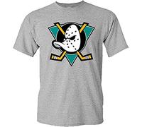 Mighty Ducks Anaheim Logo Hockey tee Shirt Tshirt Men's Grey
