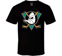 Mighty Ducks Anaheim Logo Hockey tee Shirt Tshirt Men'sXL Black