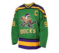 Mighty Ducks Jersey 96 Charlie Conway 99 Adam Banks Movie Ice Hockey Jersey, 90S Hip Hop Clothing for Party, 96-green, 3XL