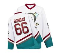 Mighty Ducks Jersey Movie Ice Hockey Jersey Charlie Conway #96 Adam Banks #99, 90S Hip Hop Clothing for Party(#66 White,XL)