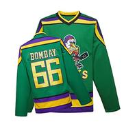 Mighty Ducks Jersey Movie Ice Hockey Jersey S-XXL Charlie Conway #96 Adam Banks #99, 90S Hip Hop Clothing for Party, #66 Green, XL