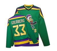 Mighty Ducks Jersey Movie Ice Hockey Jersey S-XXL Charlie Conway #96 Adam Banks #99, 90S Hip Hop Clothing for Party, #33 Green, Medium