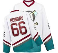 Mighty Ducks Jersey Movie Ice Hockey Jersey S-XXXL Charlie Conway #96 Adam Banks #99, 90S Hip Hop Clothing for Party, 66#white, Large