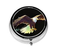 Mighty Eagle Mini Round Pill Box, can be Put into Wallet, Pocket, Light and Convenient, 3 Compartment Pill Box, Portable Pill Box,